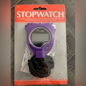 Champion Stop Watch, NWT, Daily Alarm, Hourly Chime, 12/24 hour system, purple